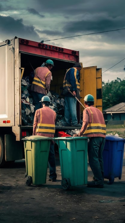 The Garage Property Services crew loading a truck
